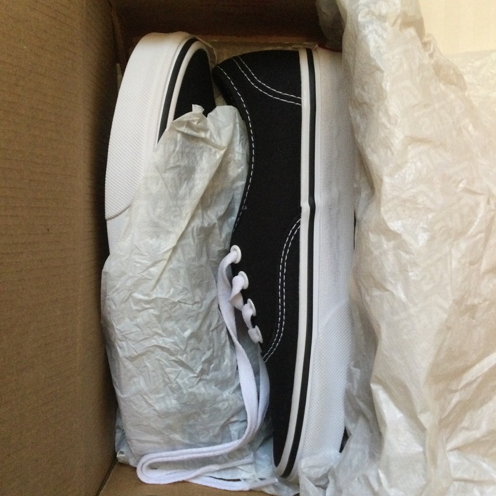 Vans Authentic Classic Black Canvas Tennis Shoes VN000EE3BLK Womens 5.5 - Picture 8 of 9
